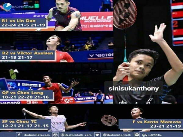 Flashback Kemenangan Anthony Sinisuka Ginting di China Open 2018