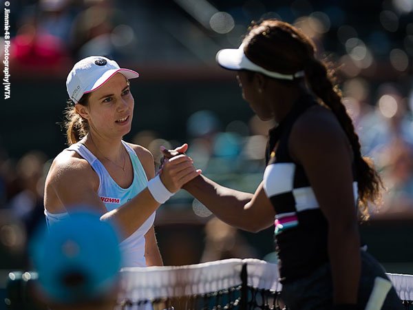 Stefanie Voegele Permalukan Sloane Stephens Di Indian Wells