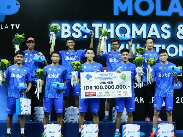 Tim Rajawali Juara Mola TV PBSI Thomas & Uber Cup Simulation 2020