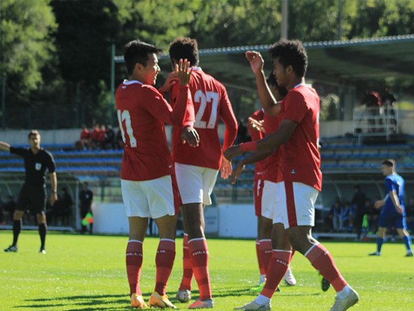 Timnas Indonesia U-19 pada saat melakoni uji coba di Kroasia