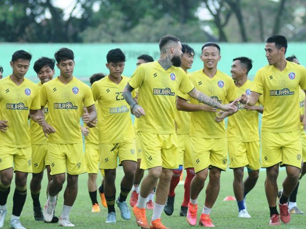 Skuat Arema FC berlatih jelang Liga 1