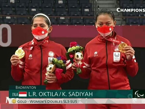 Leani/Sadiyah Rebut Emas Ganda Putri Paralimpiade Tokyo 2020