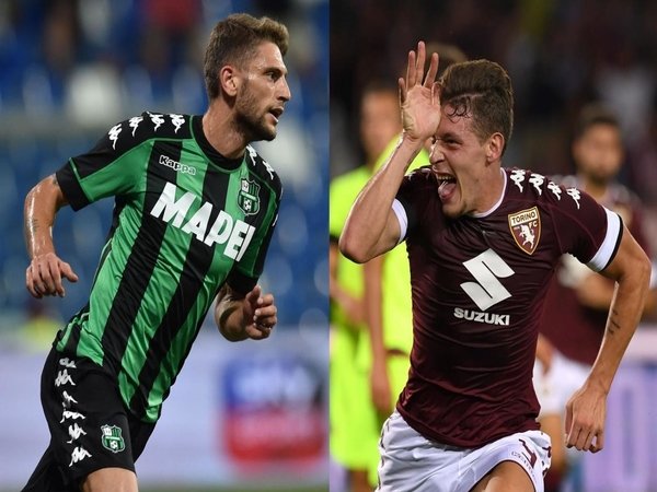 Domenico Berardi dan Andrea Belotti menjadi pemain asli Italia yang belakangan ini disebut masuk dalam daftar belanja AC Milan musim panas ini / via Istimewa