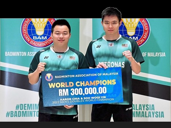 Juara Dunia Aaron Chia/Wooi Yik Dapat Tambahan Bonus 350 Juta Rupiah