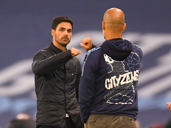 Mikel Arteta dan Pep Guardiola