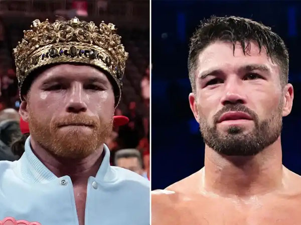 Canelo Alvarez (kiri) akan mempertahankan empat sabuknya melawan John Ryder (Sumber Foto: The Sun)