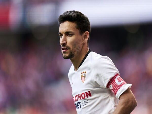 Jesus Navas menuntut Sevilla memiliki mental yang kuat ketika berjumpa AS Roma di partai final Liga Europa Kamis dini hari (1/6) / via Getty Images