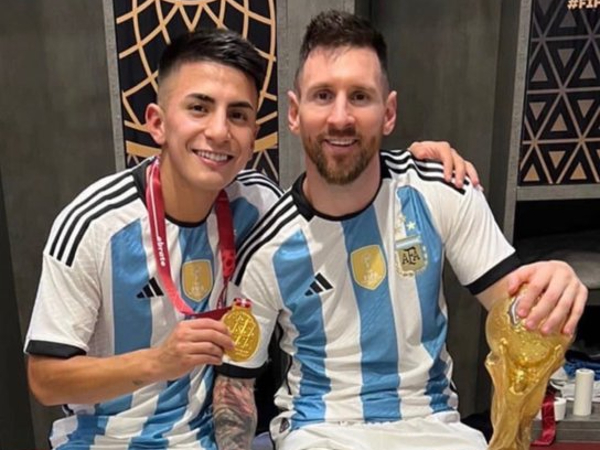 Thiago Almada dan Lionel Messi