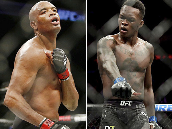 Israel Adesanya (kanan) dan Anderson Silva. (Foto: Thefight)