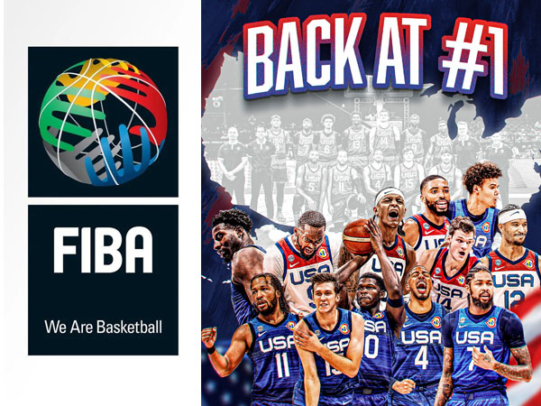 Amerika Serikat menggeser Spanyol untuk menduduki peringkat pertama dalam Peringkat Dunia FIBA untuk putra. (Foto: FIBA)