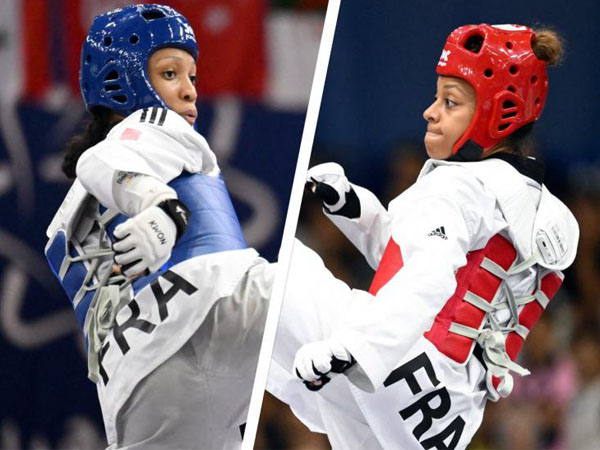 Juara dunia Athlea Laurin (kiri) dan Magda Wiet-Henin memenuhi syarat di kelas yang dipilih oleh Federasi Taekwondo Prancis untuk Paris 2024. (Foto: AFP)