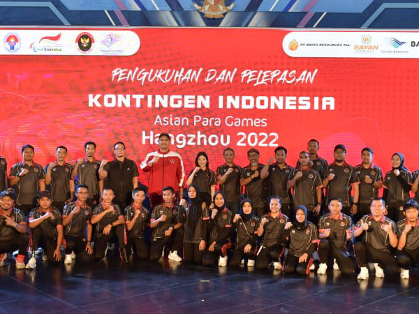 Kontingen Indonesia memberangkatkan 130 atlet yang tersebar pada 12 cabang olahraga untuk Asian Para Games Hangzhou. (Foto: Kemenpora)