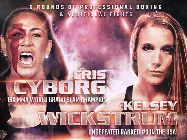 Cris Cyborg (kiri) dan Kelsey Wickstrum