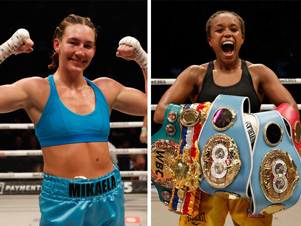 Mikaela Mayer (kiri) dan Natasha Jonas. (Foto: Boxing Scenes)