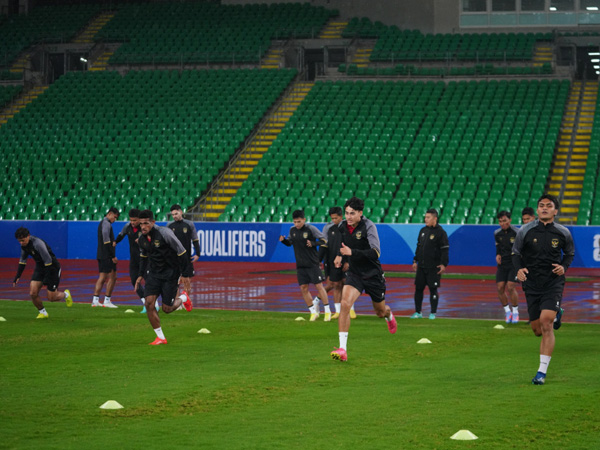 Latihan timnas Indonesia jelang menghadapi Irak