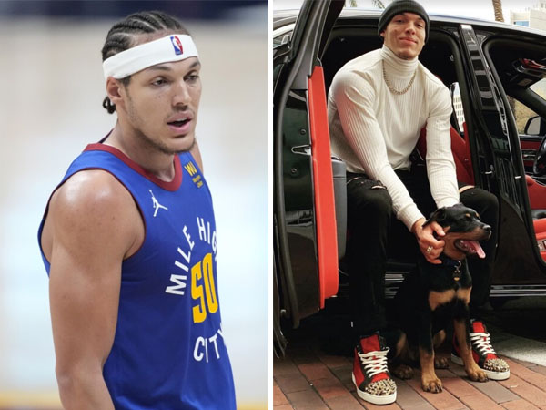 Aaron Gordon berpose dengan anjing jenis Rottweiler miliknya dalam salah satu postingan di Instagram pribadinya. (Foto: Instagram)