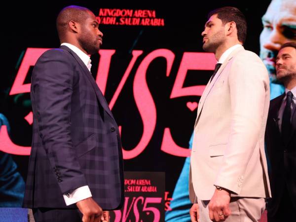 Filip Hrgovic (kanan) dan Daniel Dubois. (Foto: Matchroom Boxing)