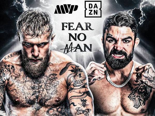 Jake Paul (kiri) dan Mike Perry. (Foto: DAZN)