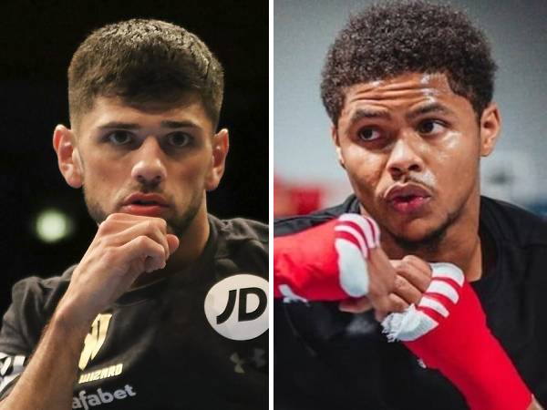 Shakur Stevenson (kanan) dan Joe Cordina. (Foto: Ring TV)