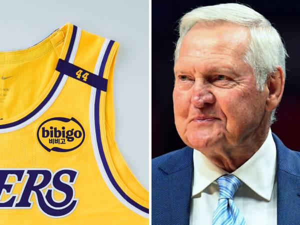 Los Angeles Lakers akan mengenakan pita dengan nomor punggung 44 milik Jerry West di bahu kiri seragam mereka.