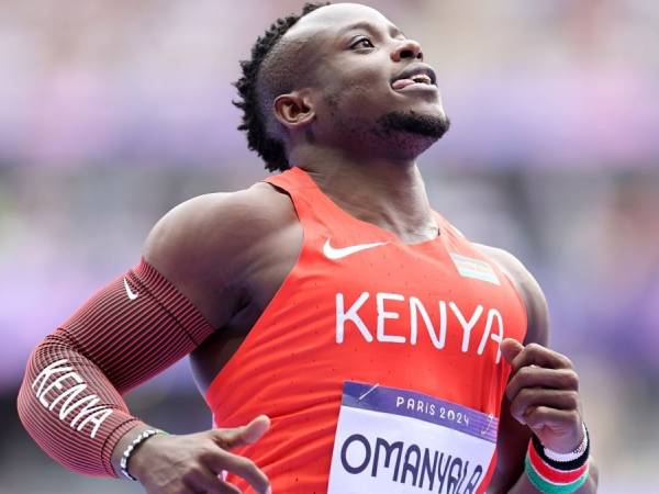 Ferdinand Omanyala beraksi di Olimpiade Paris 2024. (Foto: AP)