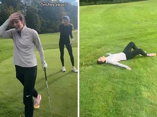 Caitlin Clark terlihat bermain golf bersama rekan setim di Fever, Lexie Hull. (Foto: Instagram)