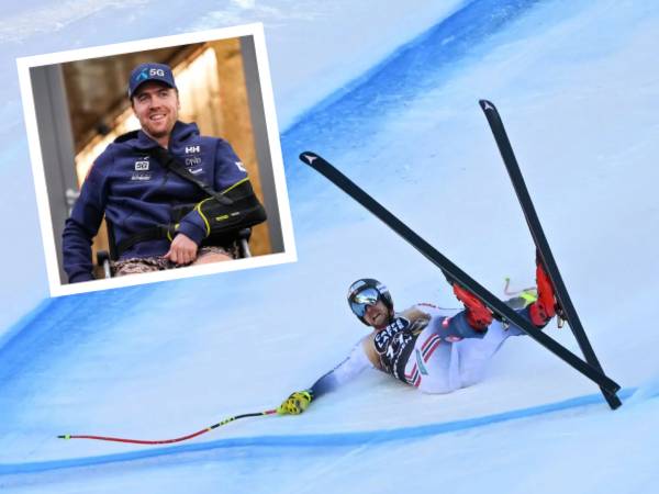 Aleksander Aamodt Kilde mengalami kecelakaan di Wengen Downhill pada lomba Downhill 2023-24. (Foto: AFP)