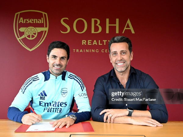 Mikel Arteta dan mantan direktur olahraga Arsenal, Edu Gaspar