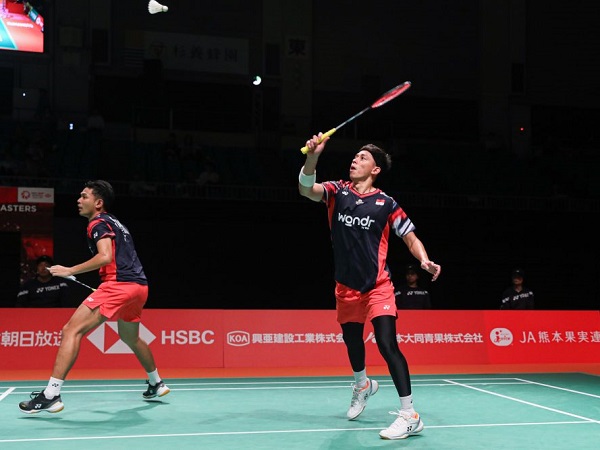 Fajar/Rian sumringah bisa melaju ke laga puncak Kumamoto Masters 2024.