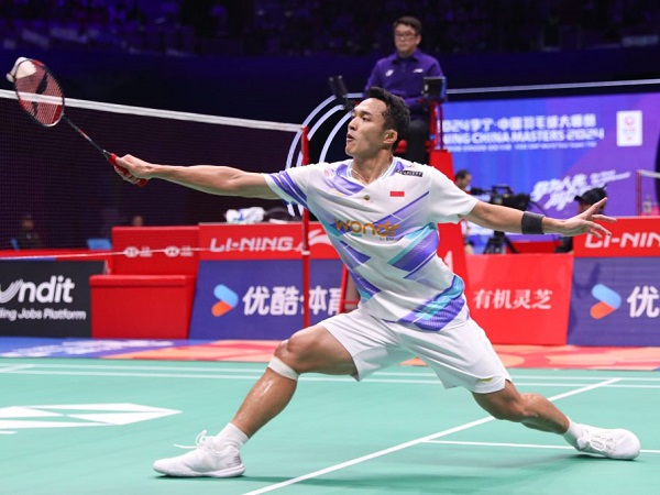 Jonatan Christie puas bisa eliminasi Lu Guang Zu dari China Masters 2024.