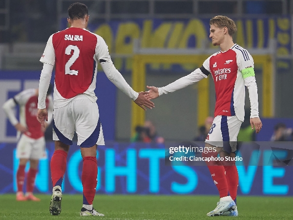 William Saliba dan kapten Arsenal, Martin Odegaard