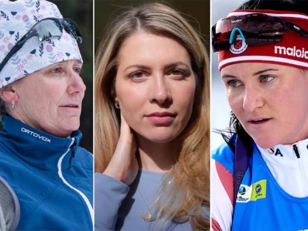 Mantan atlet putri Biathlon AS (dari kiri ke kanan): Joan Wilder, Grace Boutot, and Joanne Reid. (Foto: AP)