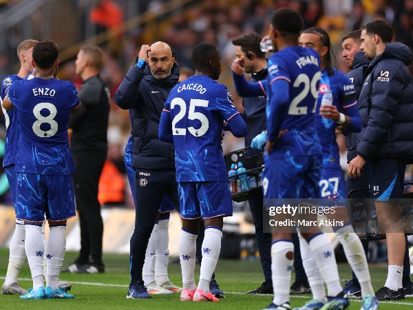 Enzo Maresca bersama para pemain Chelsea