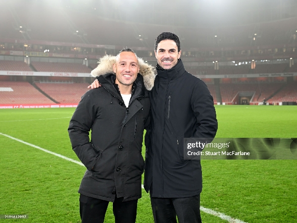 Santi Cazorla dan manajer Arsenal, Mikel Arteta