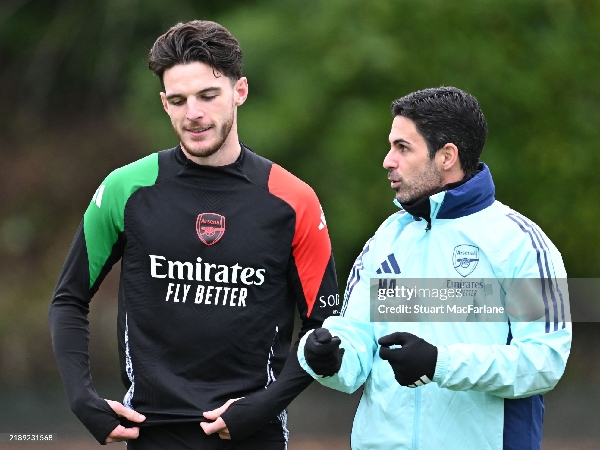 Declan Rice dan manajer Arsenal, Mikel Arteta