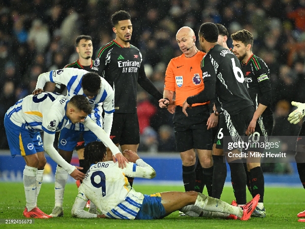 Manajer Arsenal, Mikel Arteta, mempertanyakan penalti yang diberikan kepada Brighton