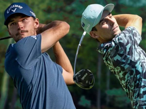 Joaquin Niemann (kiri) dan Nicolai Hojgaard. (Foto: Golf Digest)