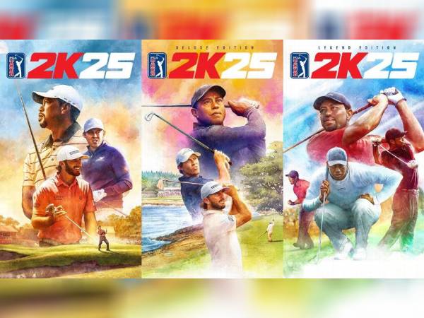 Tiger Woods akan tampil di ketiga sampul depan PGA Tour 2K25. (Foto: 2K/HB Studios)